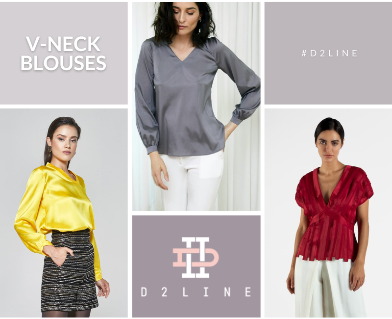 V neck going out blouses by D2line