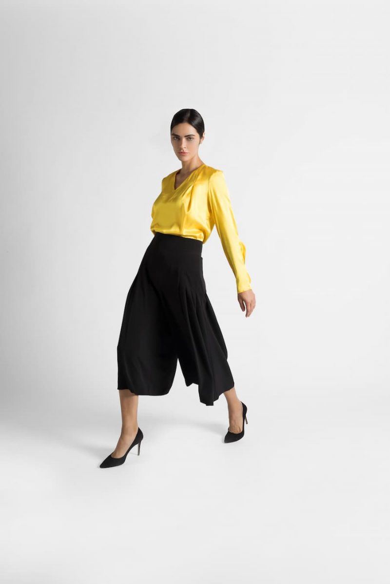 Mustard Coat with Wide Leg Pants Outfits (3 ideas & outfits