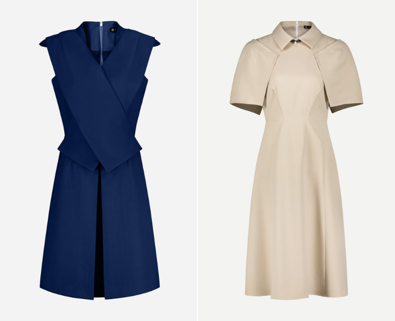 Blue Midi Dress | Ecru Midi Dress