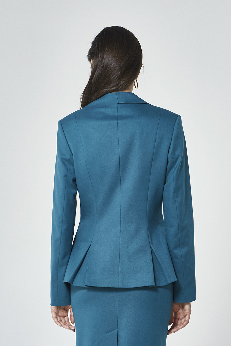 Slim-fit pleated jacket with double breast fastening and single lapel ...