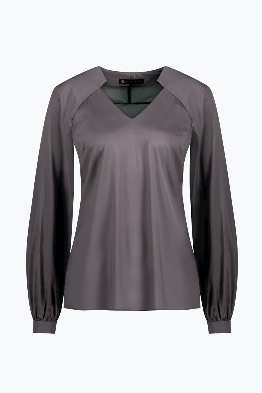 Silk blouse with raglan sleeves and v-neckline | D2line