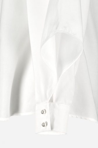 Silk blouse with umbrella long sleeves in white | D2line
