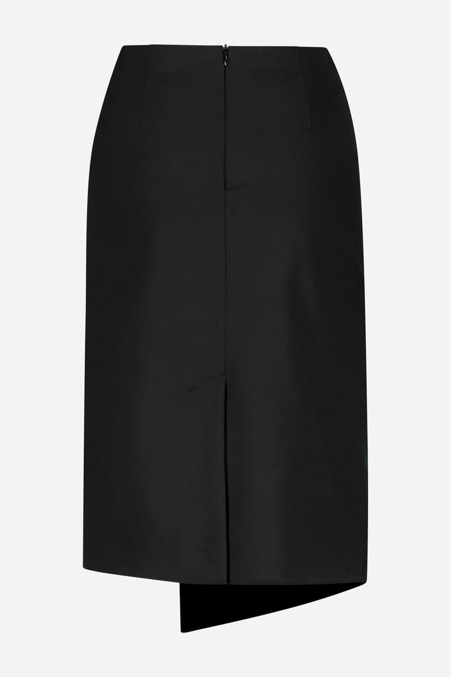 Pencil skirt with asymmetrical panel in black | D2line