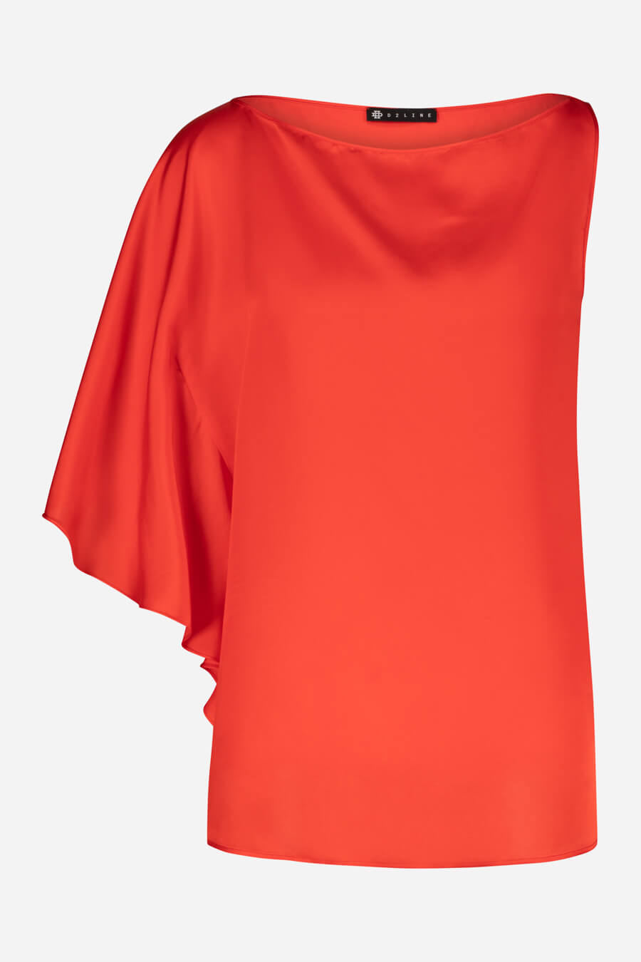 One sleeve asymmetrical top in red | D2line