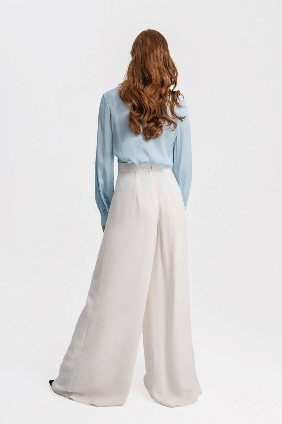 High-rise cotton and silk wide-leg pants in white - Bottega Veneta |  Mytheresa
