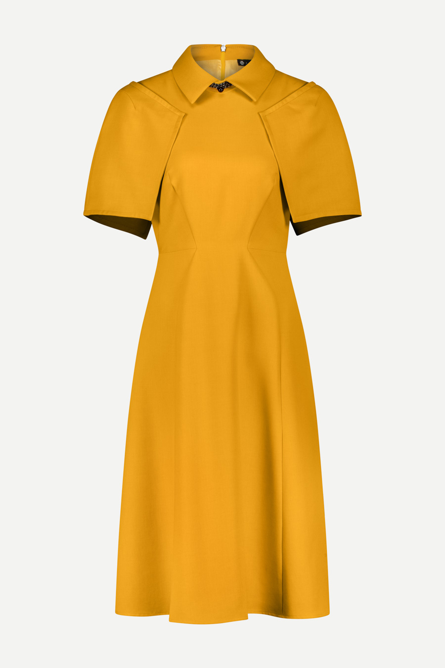 Cape sleeve midi dress in orange - D2LINE